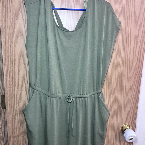 torrid Olive Green Maxi Drawstring Waist Dress - Picture 2 of 5